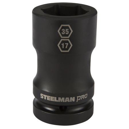 STEELMAN 1" Drive Budd Wheel 35mm 6-Point Hex and 17mm 4-Point Square Combo Impact Socket 79321